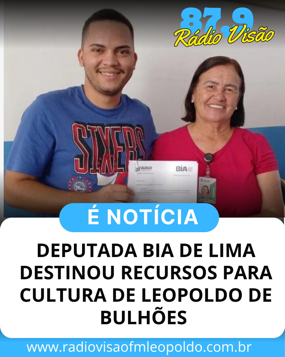 ​DEPUTADA BIA DE LIMA DESTINOU RECURSO PARA CULTURA DE LEOPOLDO DE BULHÕES