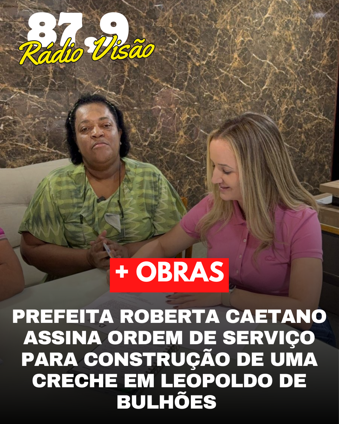 ​PREFEITA ROBERTA CAETANO ASSINA ORDEM DE SERVIÇO PARA A CONSTRUÇÃO DE UMA CRECHE EM LEOPOLDO DE BULHÕES