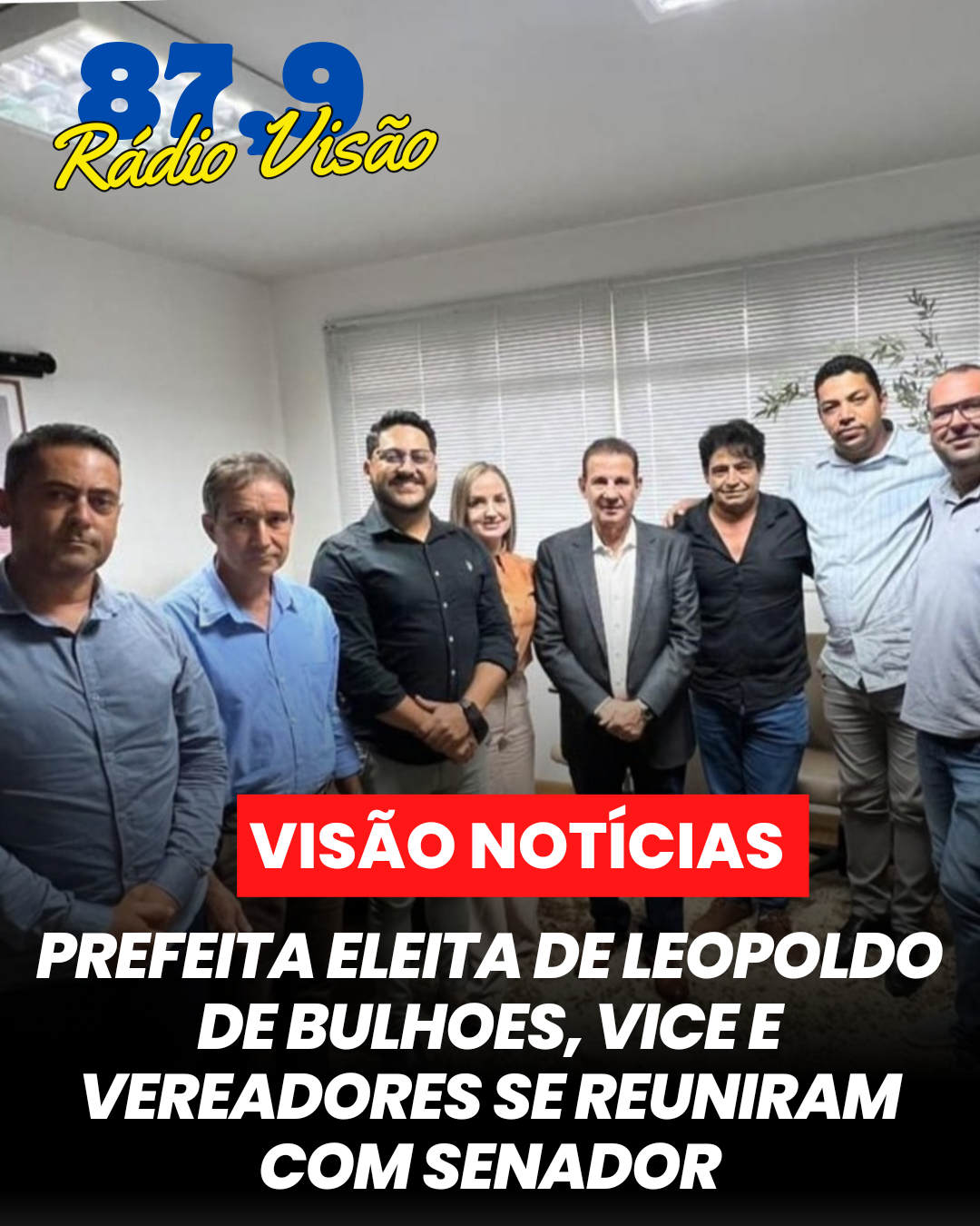 ​PREFEITA ELEITA DE LEOPOLDO DE BULHÕES, VICE E VEREADORES SE REUNIRAM COM SENADOR