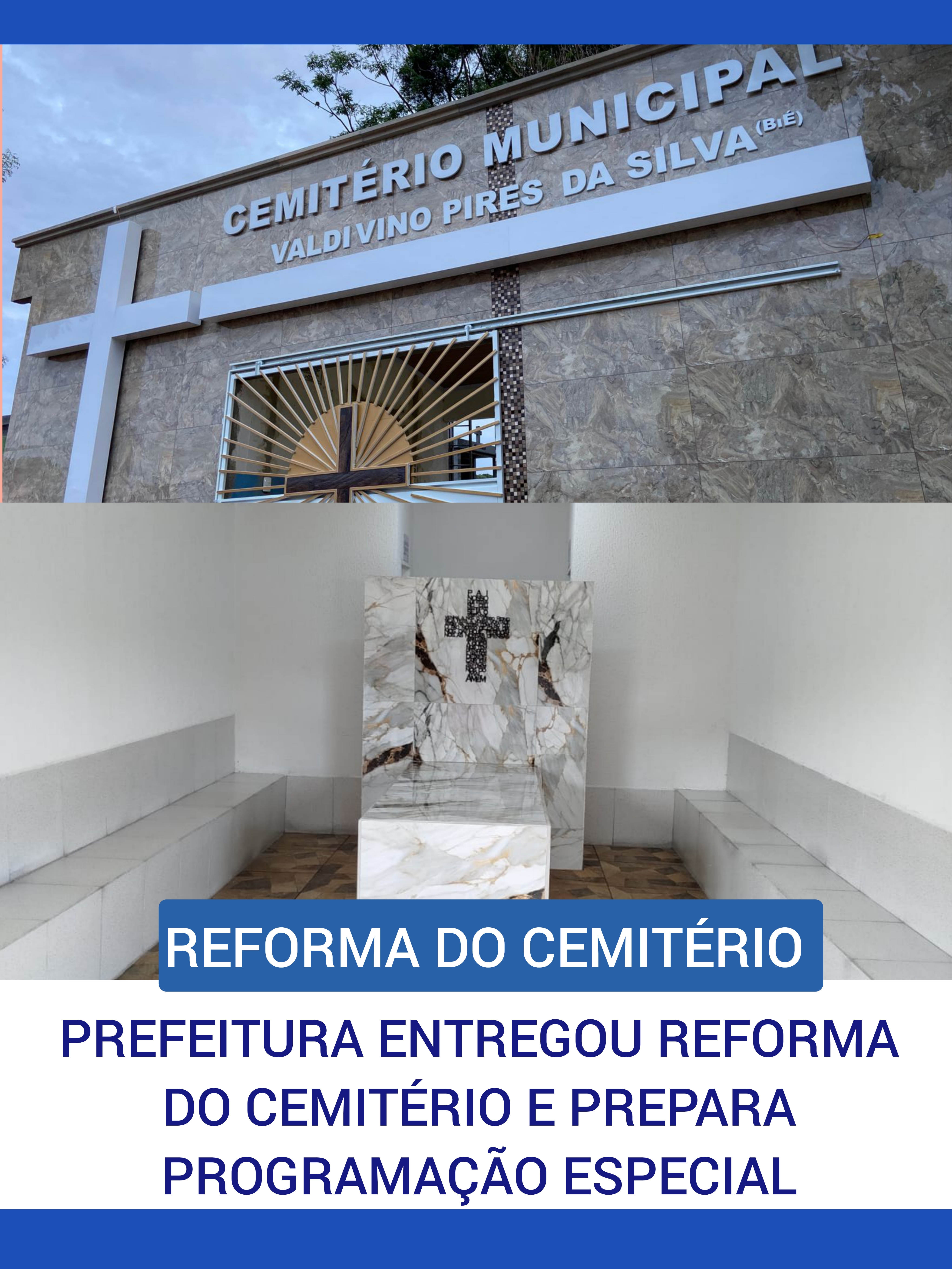 ​TUDO PRONTO NO CEMITÉRIO MUNICIPAL DE LEOPOLDO DE BULHÕES PARA O DIA DE FINADOS. PREFEITURA ENTREGOU REFORMA E PREPARA UMA PROGRAMAÇÃO ESPECIAL
