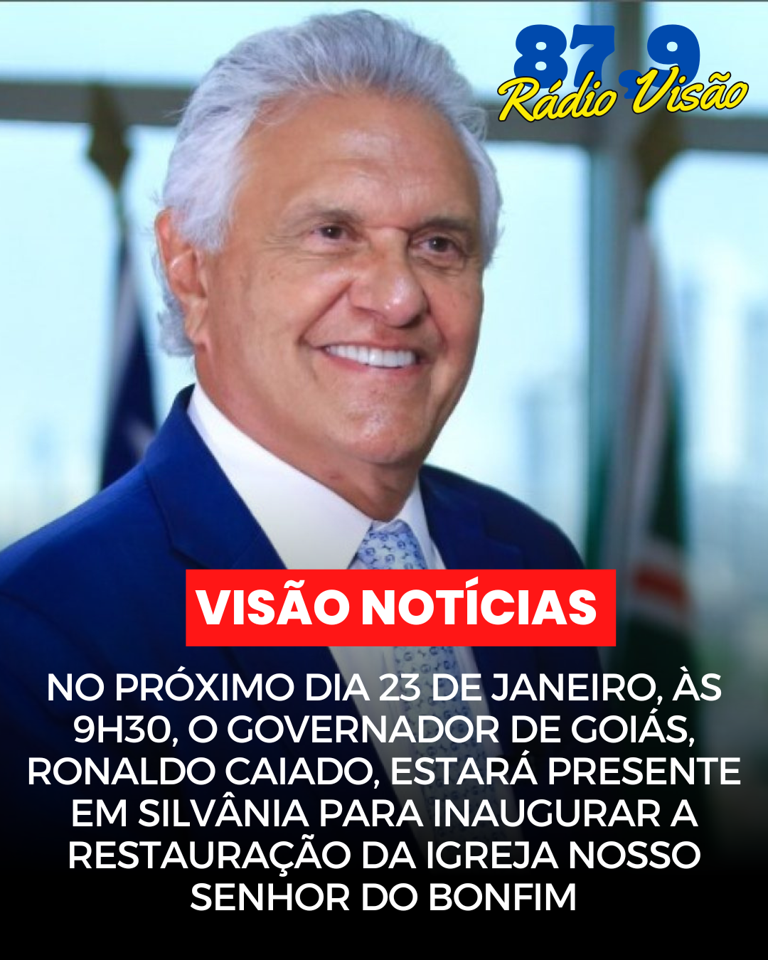 ​Governador Caiado inaugura restauração da Igreja Nosso Senhor do Bonfim em Silvânia