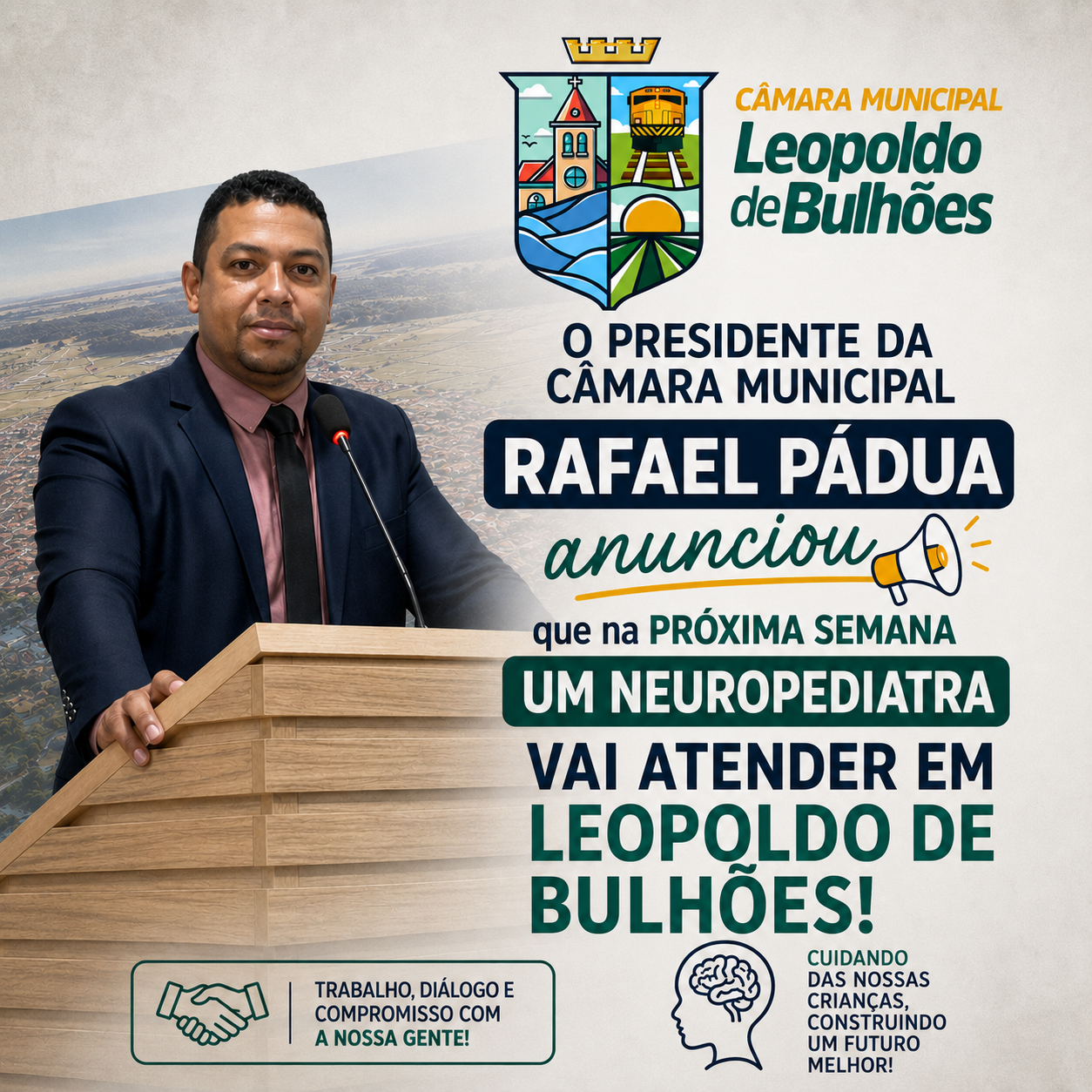 ​PREFEITURA DE LEOPOLDO DE BULHÕES VAI OFERECER ATENDIMENTO GRATUITO DE NEUROPEDIATRA