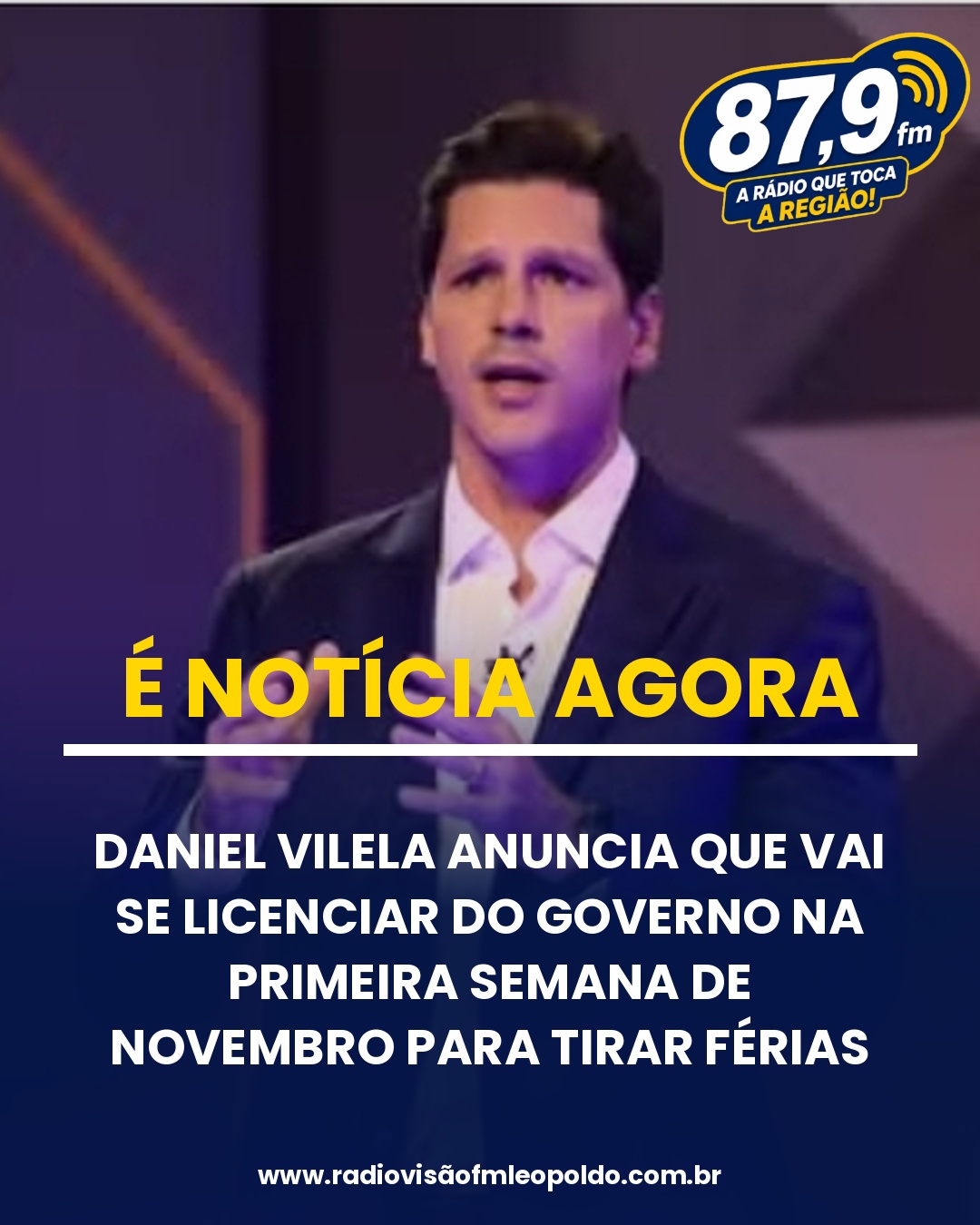 Daniel Vilela anuncia que vai se licenciar do governo na primeira semana de novembro para tirar férias;