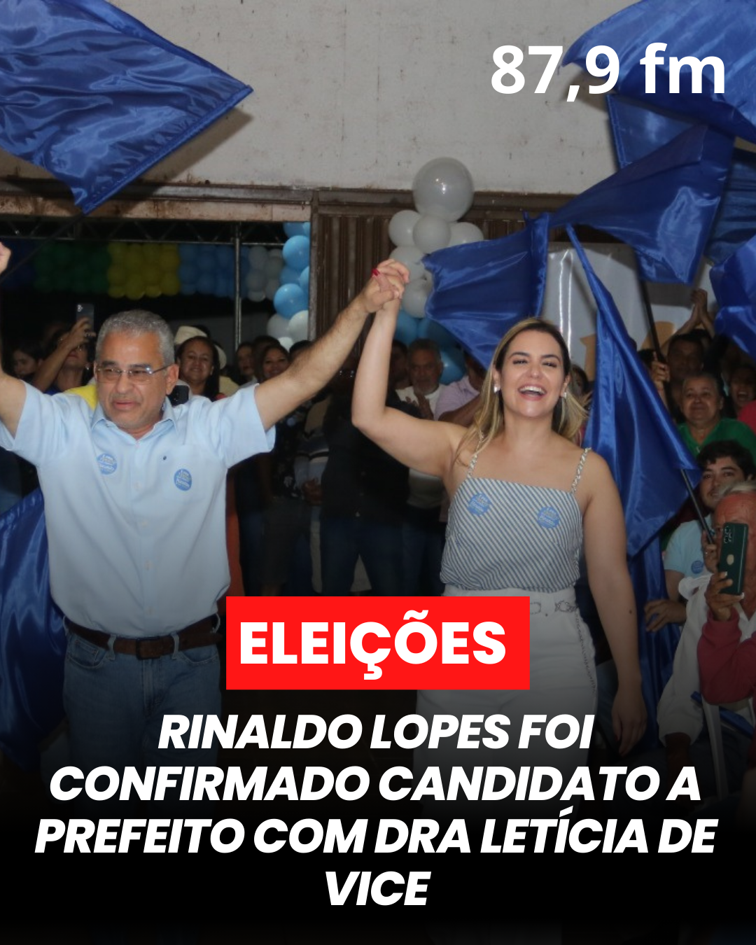 ​RINALDO LOPES FOI CONFIRMADO CANDIDATO A PREFEITO DE LEOPOLDO DE BULHÕES COM DRA LETÍCIA DE VICE