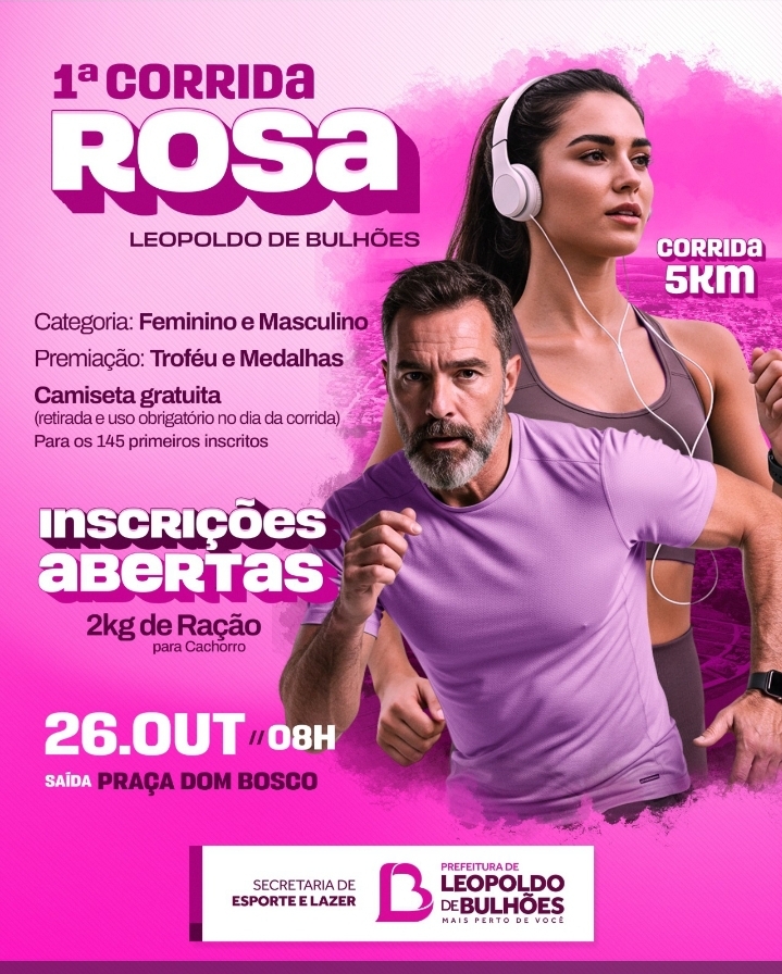 ​FORAM REABERTAS AS INSCRIÇÕES PARA A PRIMEIRA CORRIDA ROSA