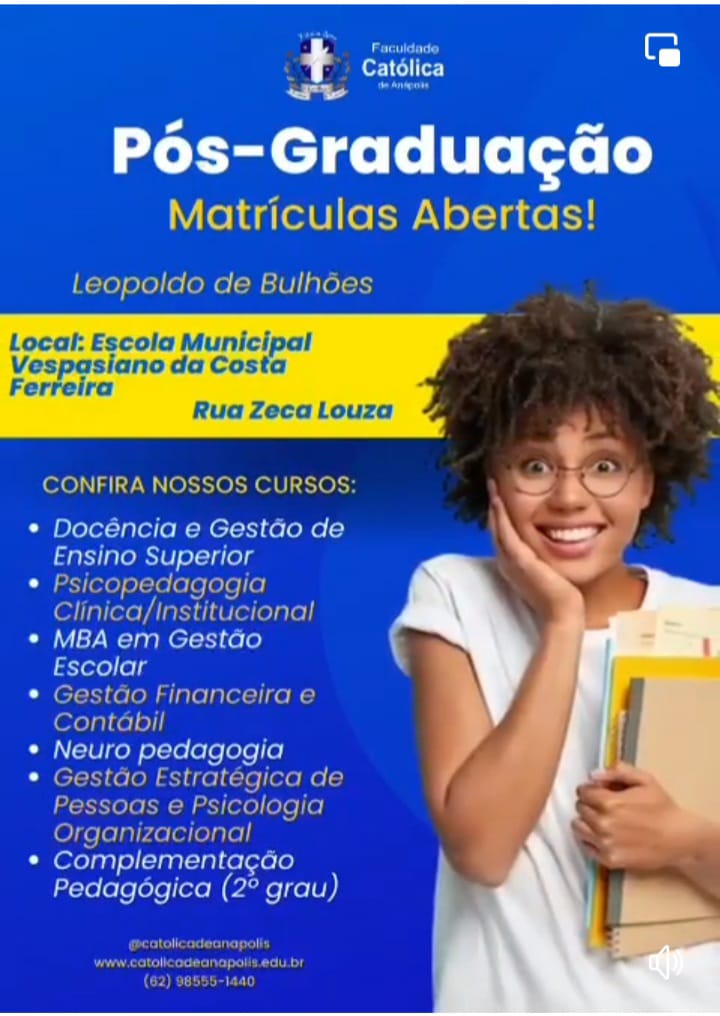 PREFEITO ALÉCIO MENDES ASSINOU CONVÊNIO PARA FACULDADE CATOLICA DE ANÁPOLIS OFERECER CURSOS EM LEOPOLDO DE BULHÕES