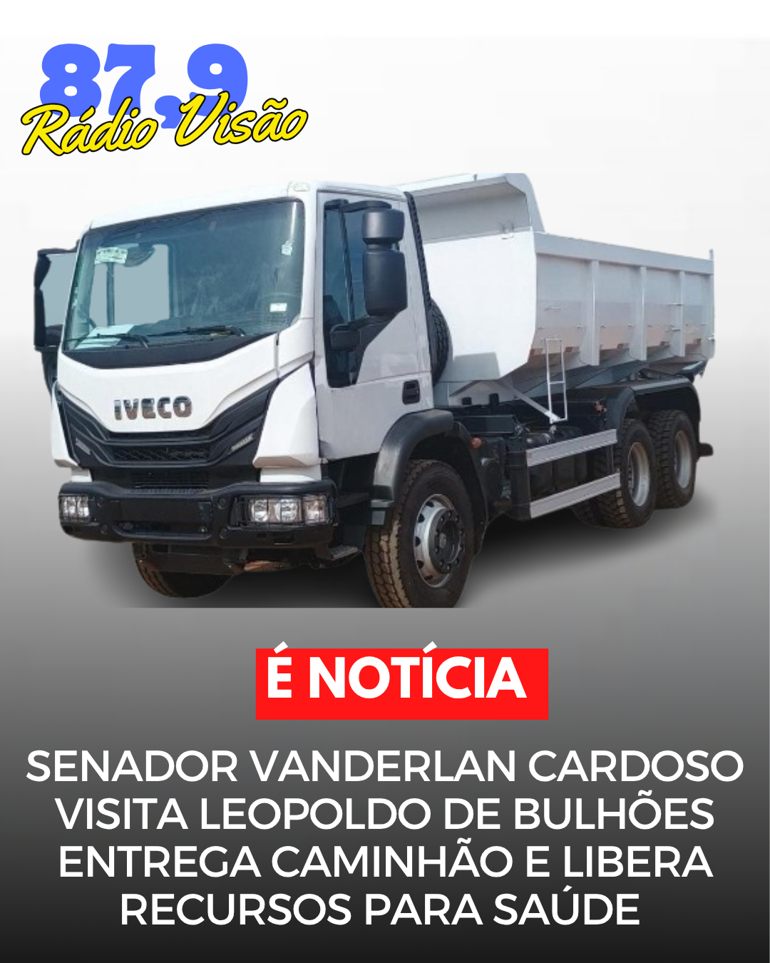 ​SENADOR VANDERLAN CARDOSO VISITA LEOPOLDO DE BULHÕES, ENTREGA CAMINHÃO E LIBERA RECURSOS PARA A SAÚDE