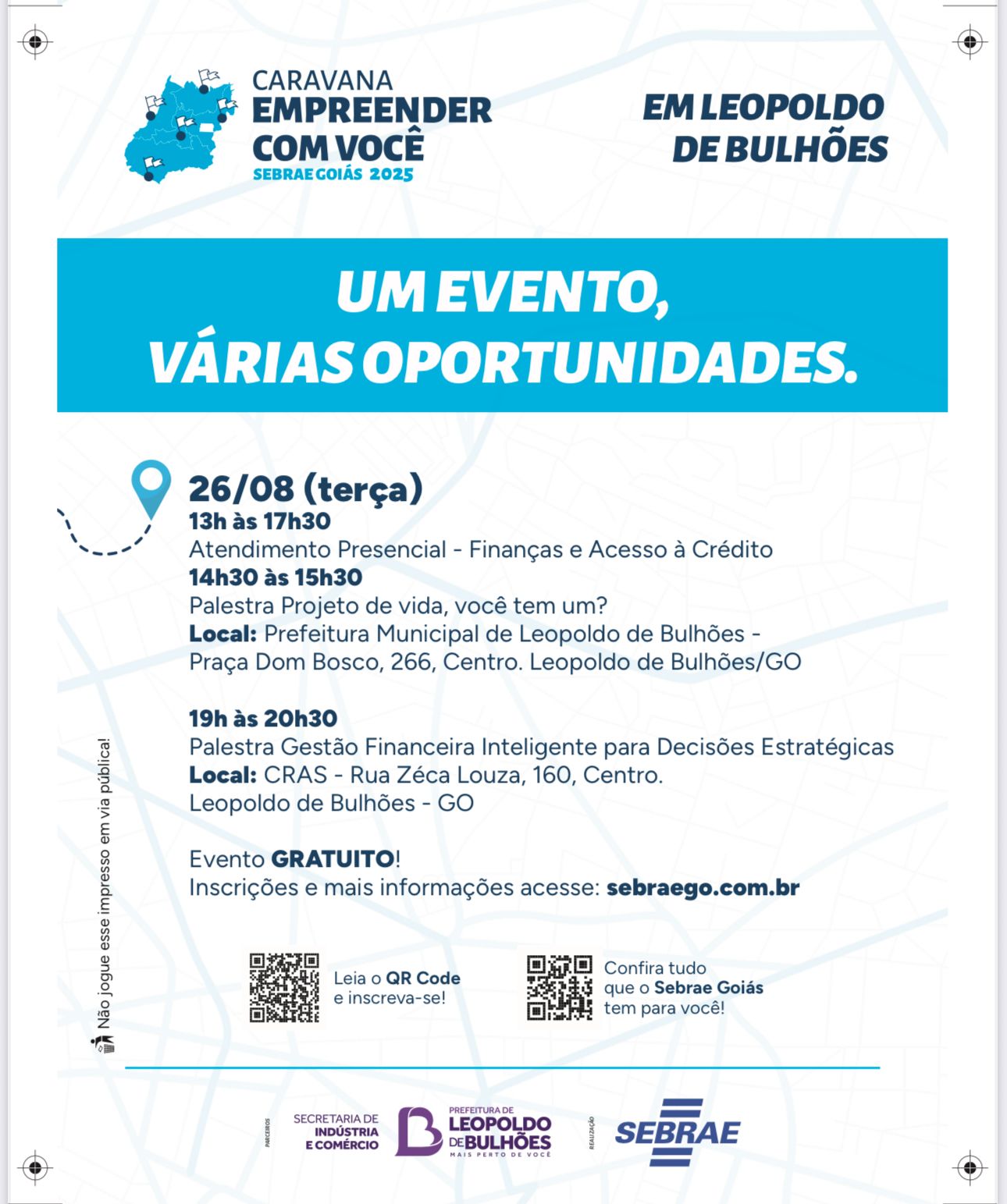 ​LEOPOLDO DE BULHÕES RECEBE A CARAVANA DO SEBRAE "EMPREENDER COM VOCÊ"