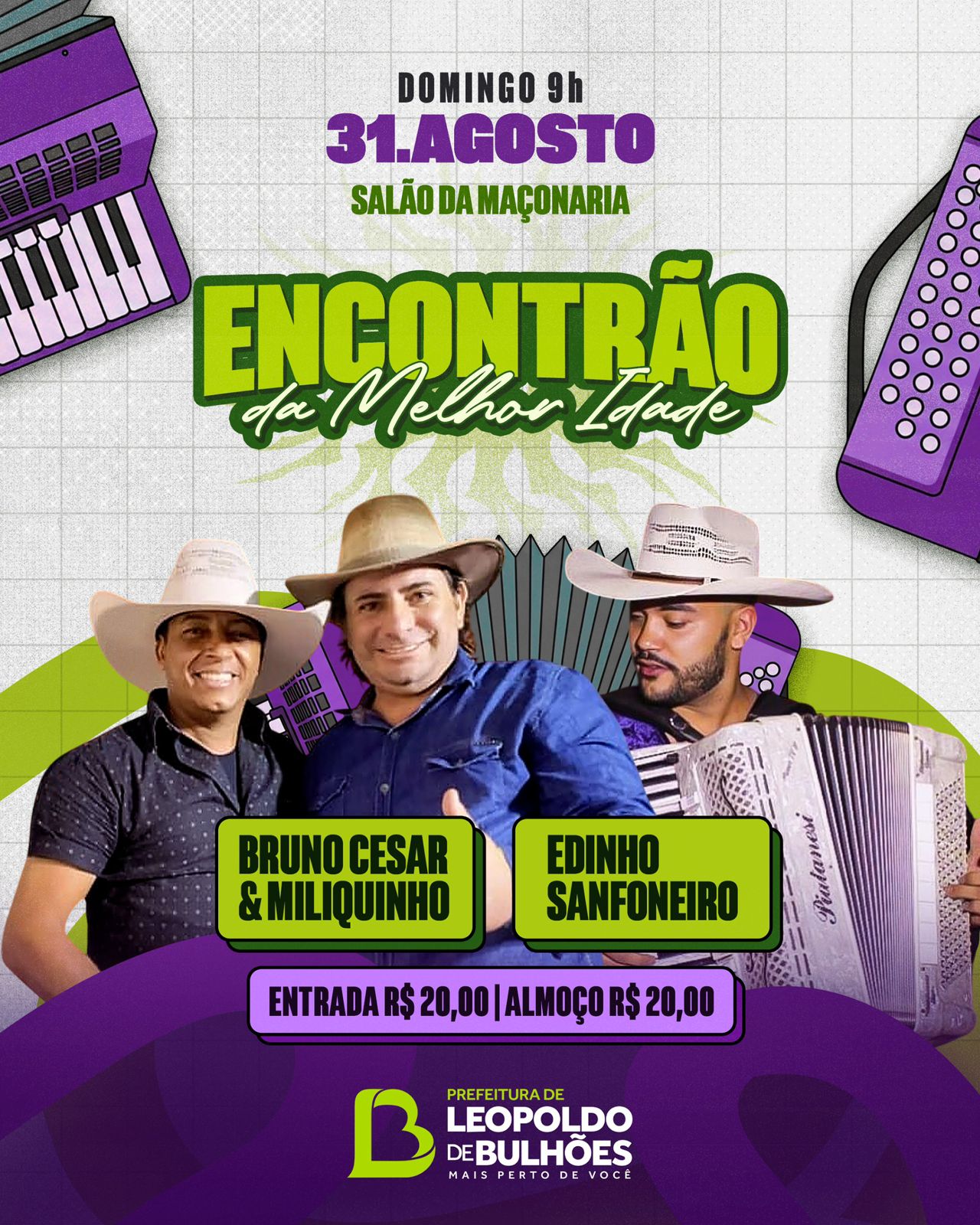 ​FESTA DE ANIVERSÁRIO DE LEOPOLDO DE BULHÕES TERÁ ENCONTRÃO DA MELHOR IDADE